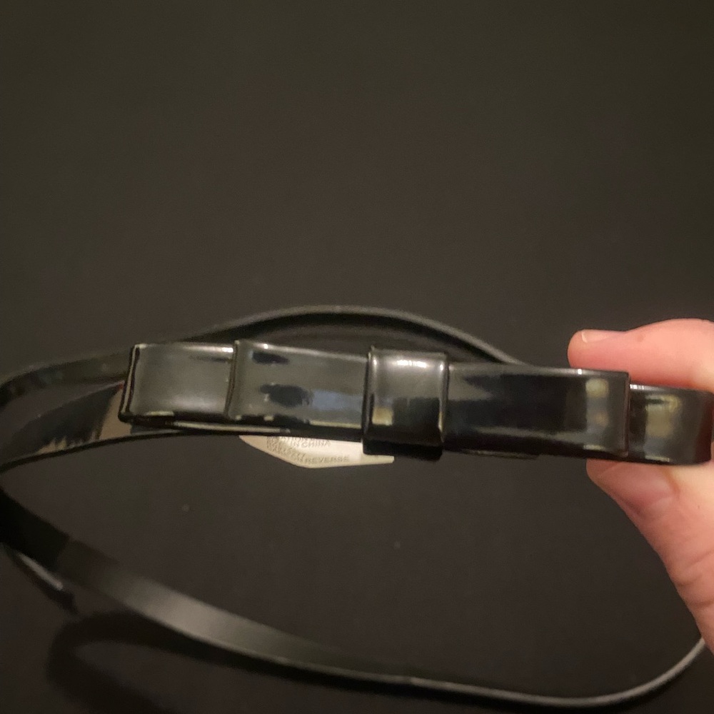 Skinny Black Bow Belt